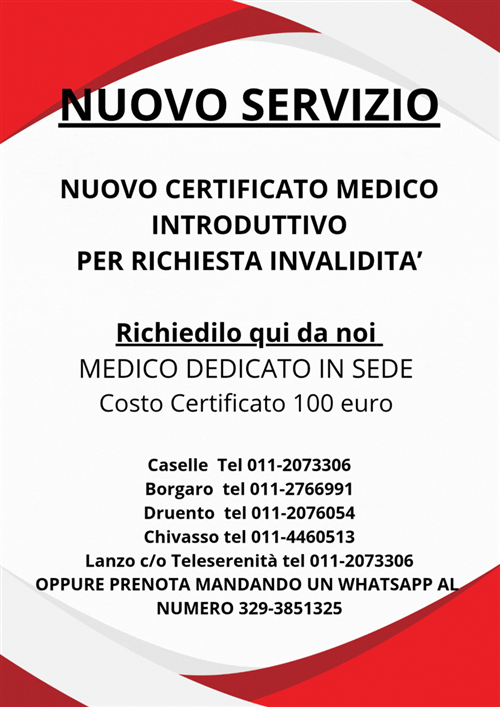 Medico disponibile presso "CAF Italia" a Caselle, Borgaro, Druento e Chivasso