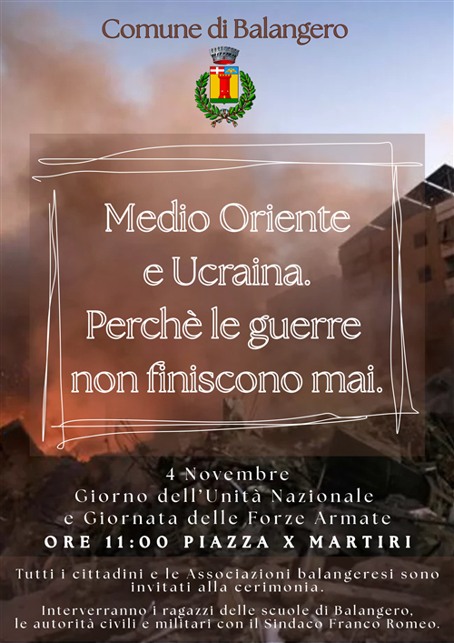 4 Novembre: Giorno dell'Unità Nazionale e Giornata delle Forze Armate