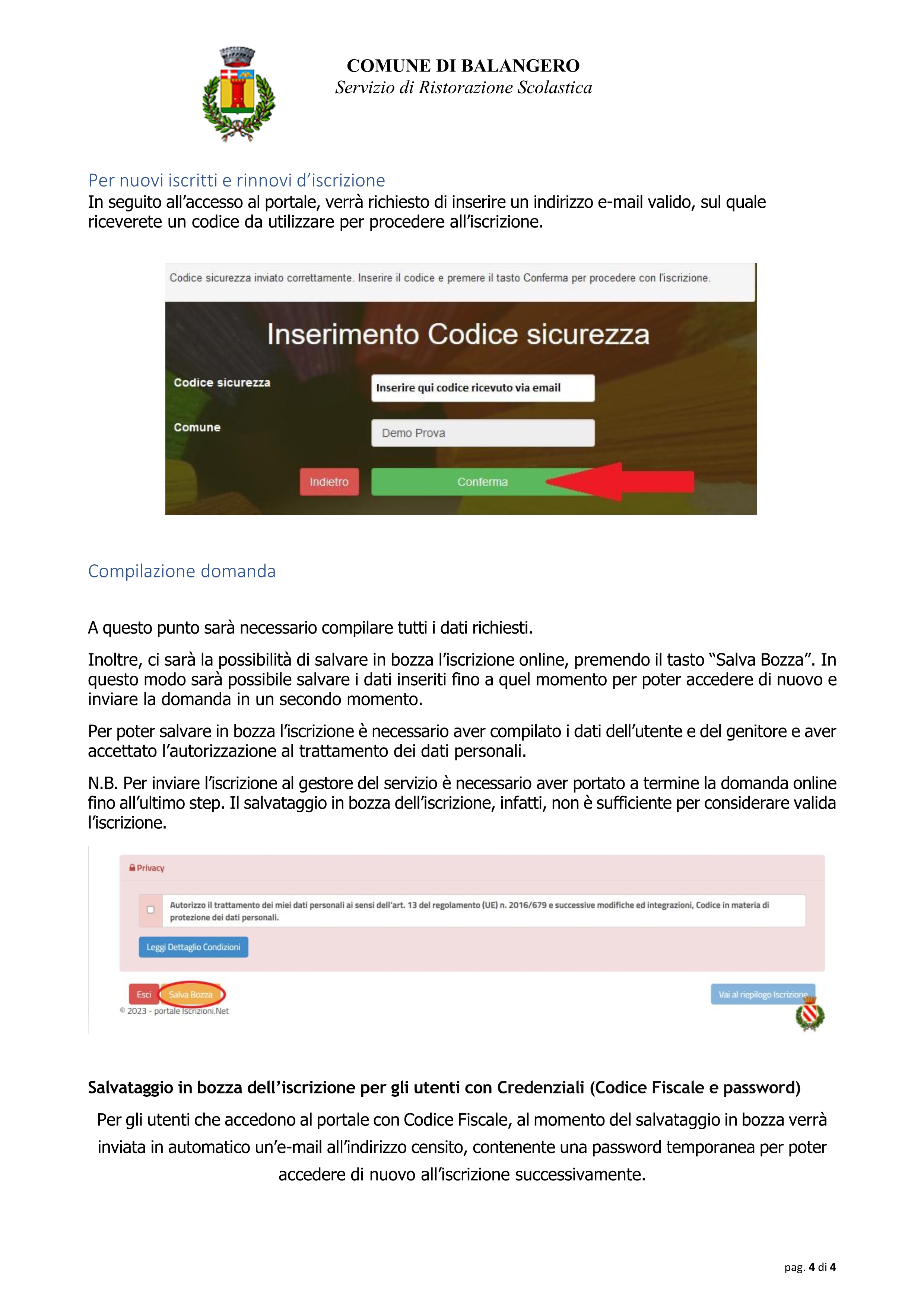 Modalità d'iscrizione al servizio refezione scolastica (mensa) per l'anno scolastico 2026/2027