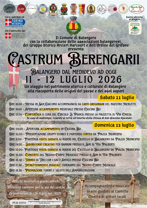 Castrum Berengarii 2026 - Balangero dal Medioevo ad oggi
