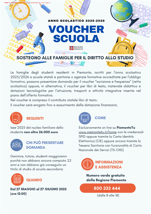 VOUCHER Scuola
Anno scolastico 2025-2026