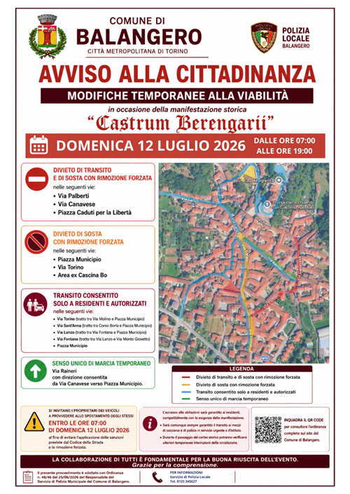 Modifiche temporanee alla viabilità