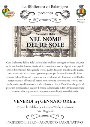 Presentazione del libro "Nel nome del Re Sole" di Alessandro Mella