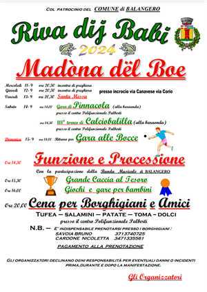 Riva dij Babi - Madòna dël Boe