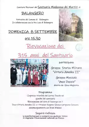 Rievocazione dei 315 anni del Santuario