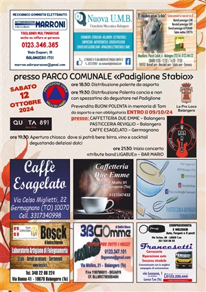 1° Festa del Fungo - 3° Polentata in memoria di Tom
